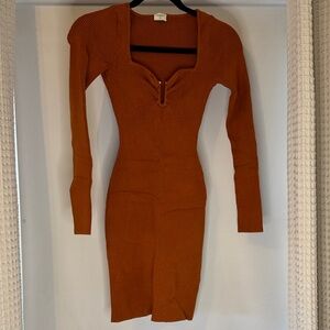 Abercrombie & Fitch Burnt Orange Long Sleeve Dress